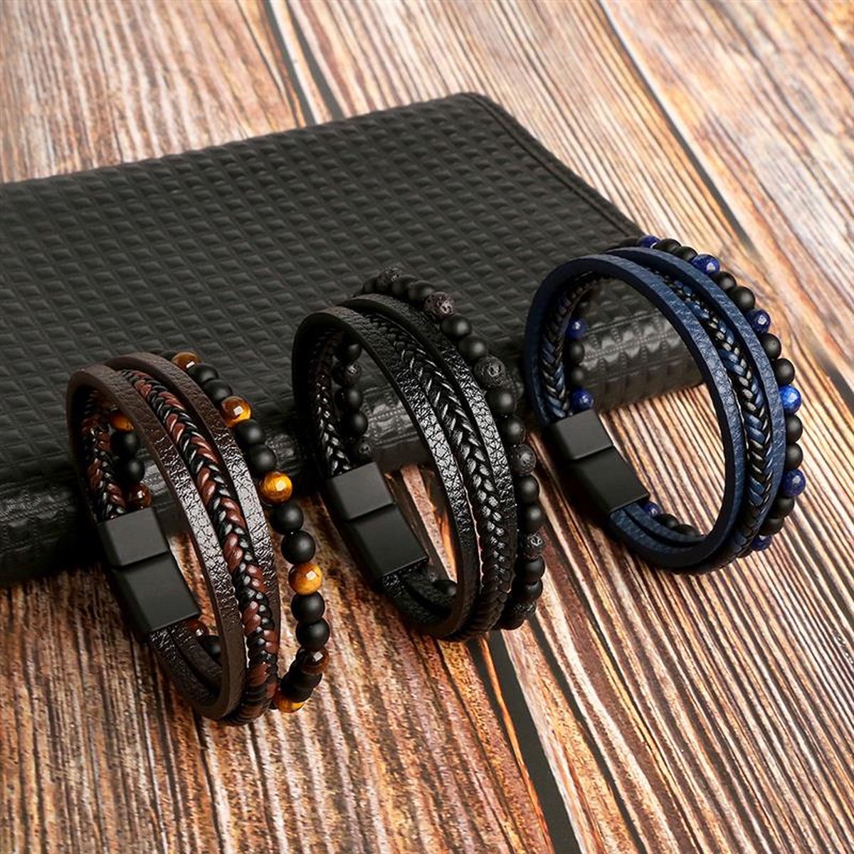 Lucas - Elegantes Lederarmband-Set für den modernen Mann