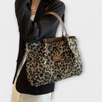 Lora. - Leopard Canvas Tote