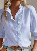 XAVERIA - RÜSCHENBLUSE MIT LANGEN ÄRMELN