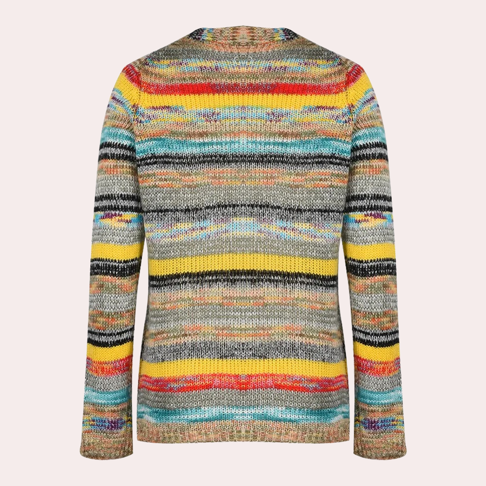 Lina - Lebendige Strickjacke für Damen mit modischem V-Ausschnitt