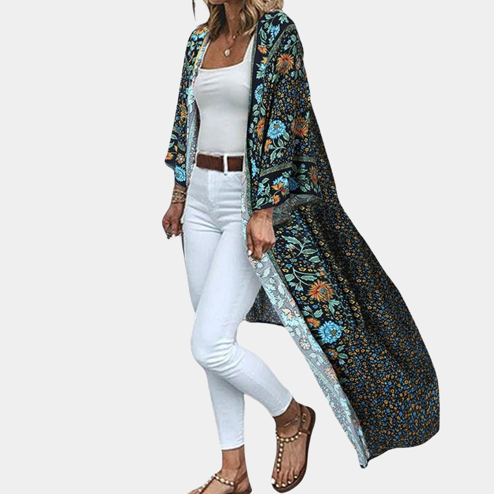 Courtney - Bohemian Blossom Elegance Langarm-Strickjacke
