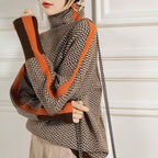 Malou™ | Rollkragenpullover mit auffälligen Kontraststreifen