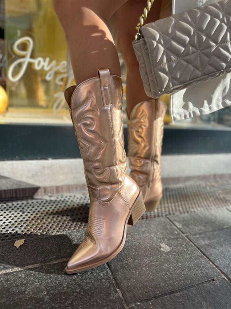 Gracie - Wunderschöne metallische Cowboystiefel für einen glamourösen Look