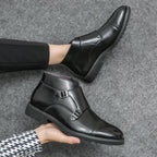 Parker | Kunstläder Doppel-Monk-strap Stiefel