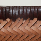 Echte Leder Schultertasche Weben Lässige Einkaufstasche