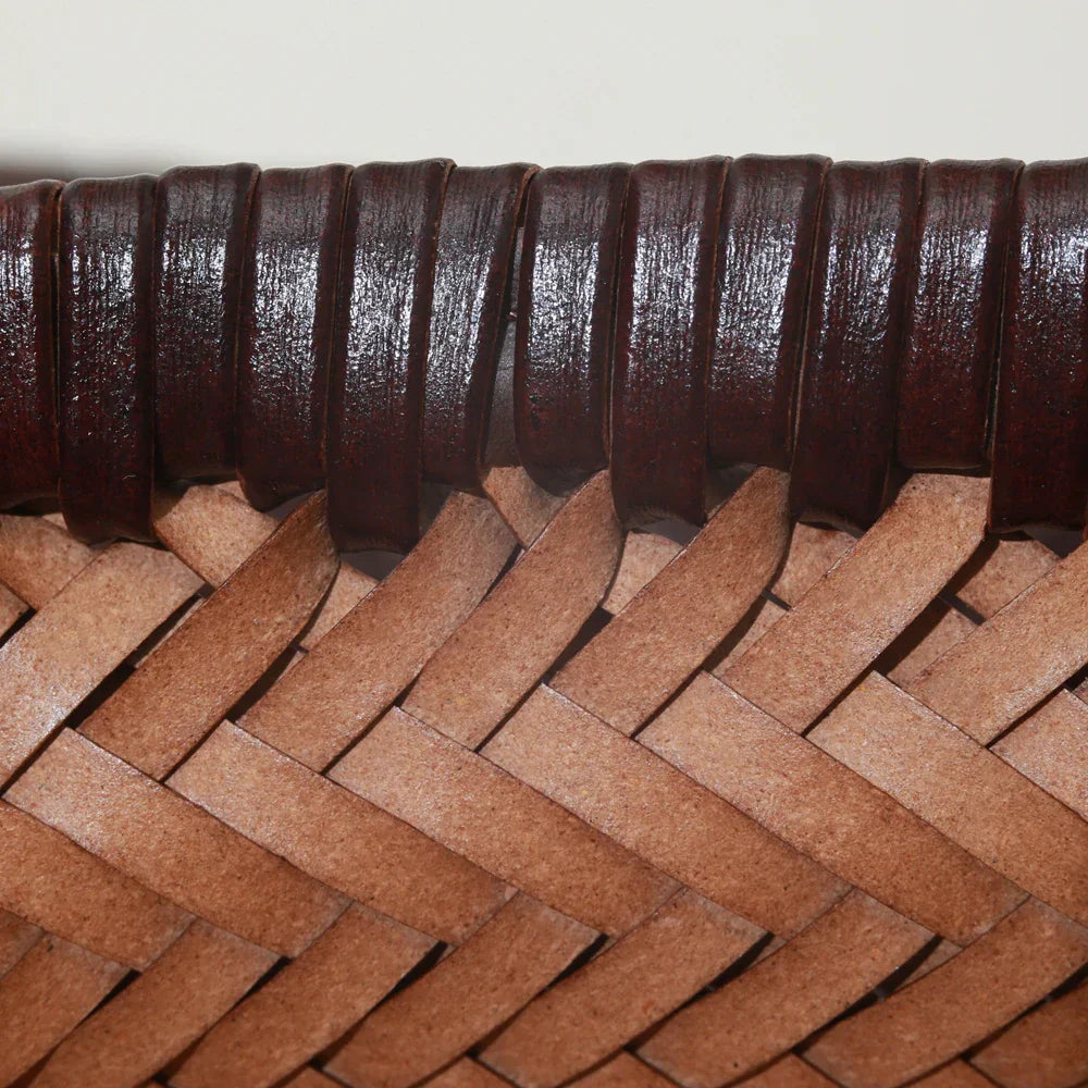 Echte Leder Schultertasche Weben Lässige Einkaufstasche