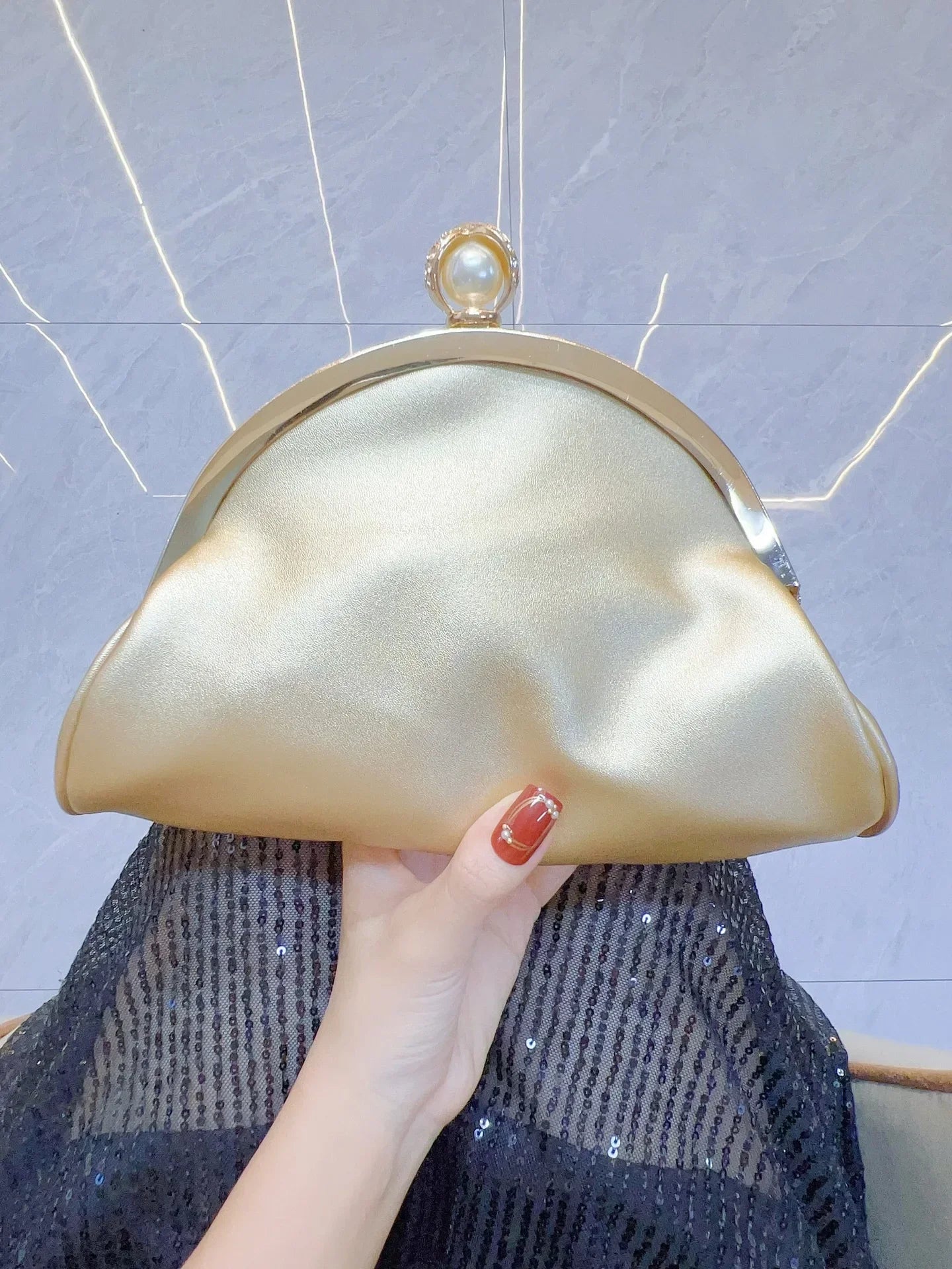 Luxuriöse Damenmode Design Handtaschen Funkelnde Bankett Clutch Tasche