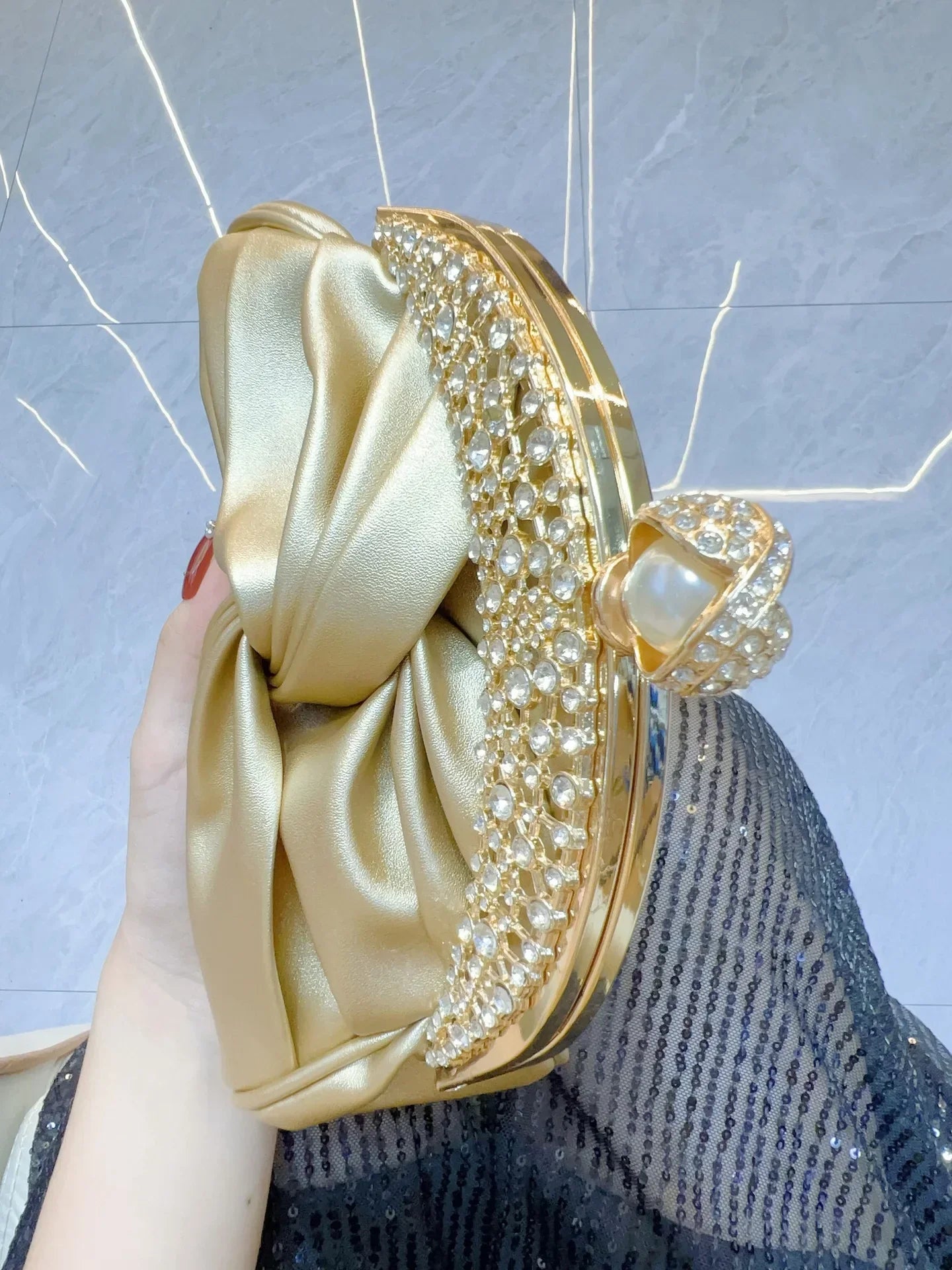 Luxuriöse Damenmode Design Handtaschen Funkelnde Bankett Clutch Tasche