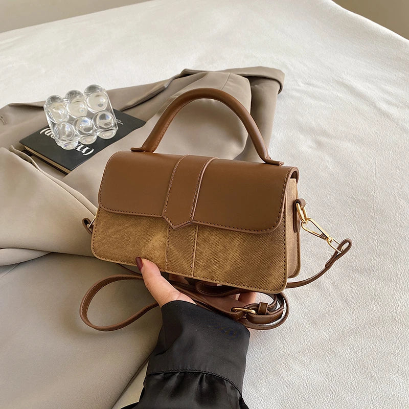 Leder Schultertasche. Modische Umhängetaschen Vintage Unterarmtasche