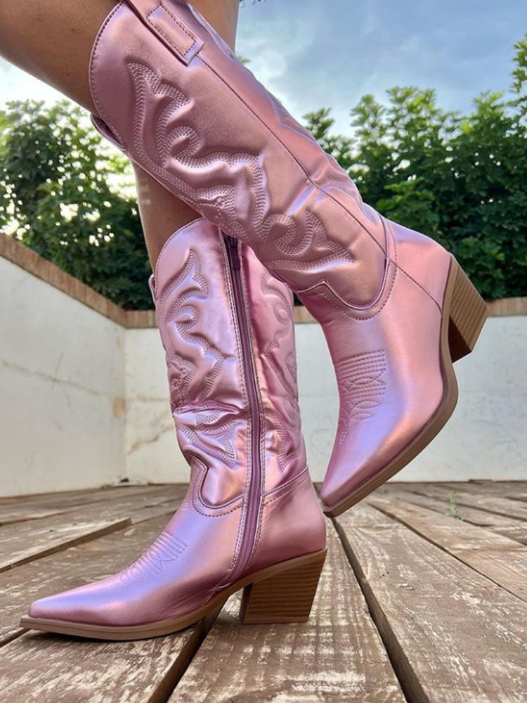 Gracie - Wunderschöne metallische Cowboystiefel für einen glamourösen Look