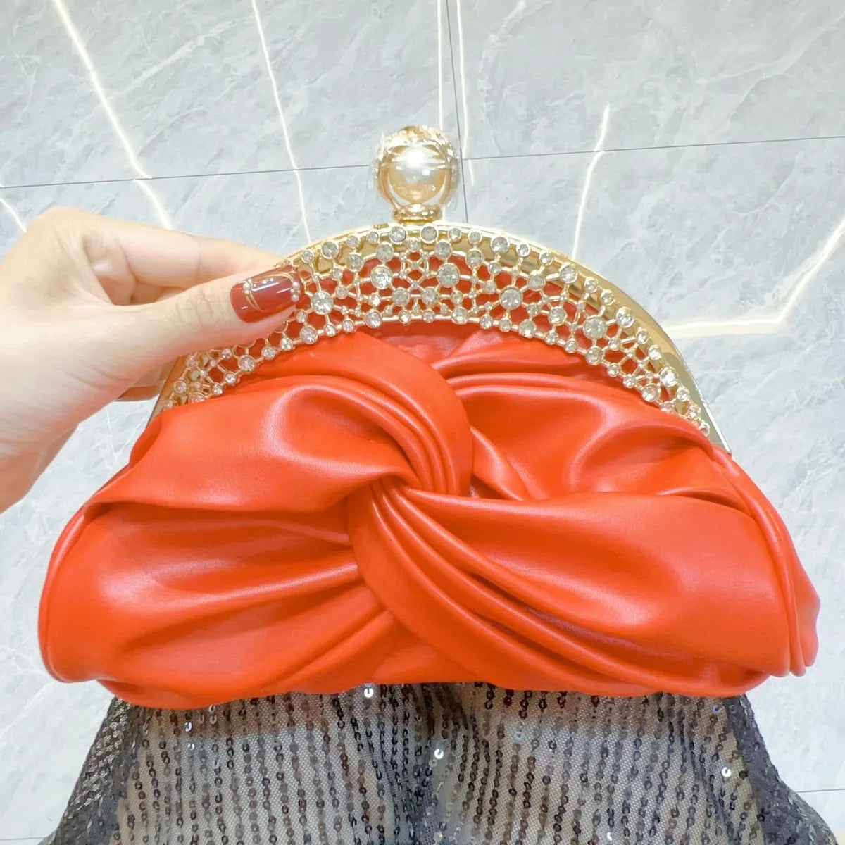 Luxuriöse Damenmode Design Handtaschen Funkelnde Bankett Clutch Tasche