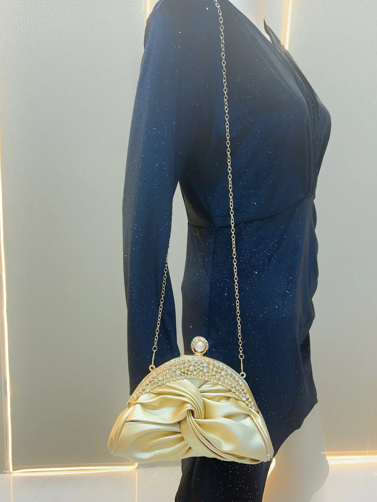 Luxuriöse Damenmode Design Handtaschen Funkelnde Bankett Clutch Tasche