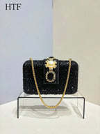 Crossbody Handtasche Kristalle Strass Abend mit Kette