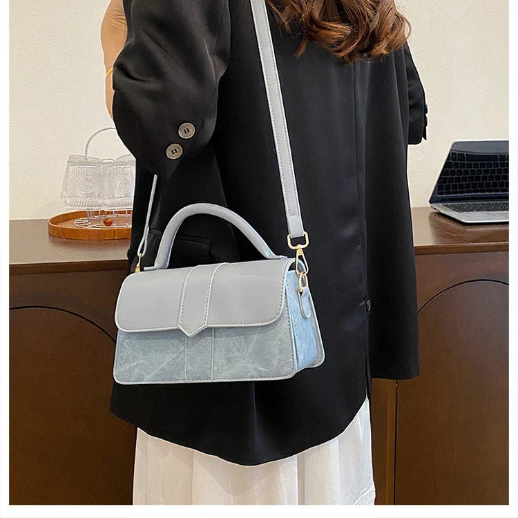 Leder Schultertasche. Modische Umhängetaschen Vintage Unterarmtasche