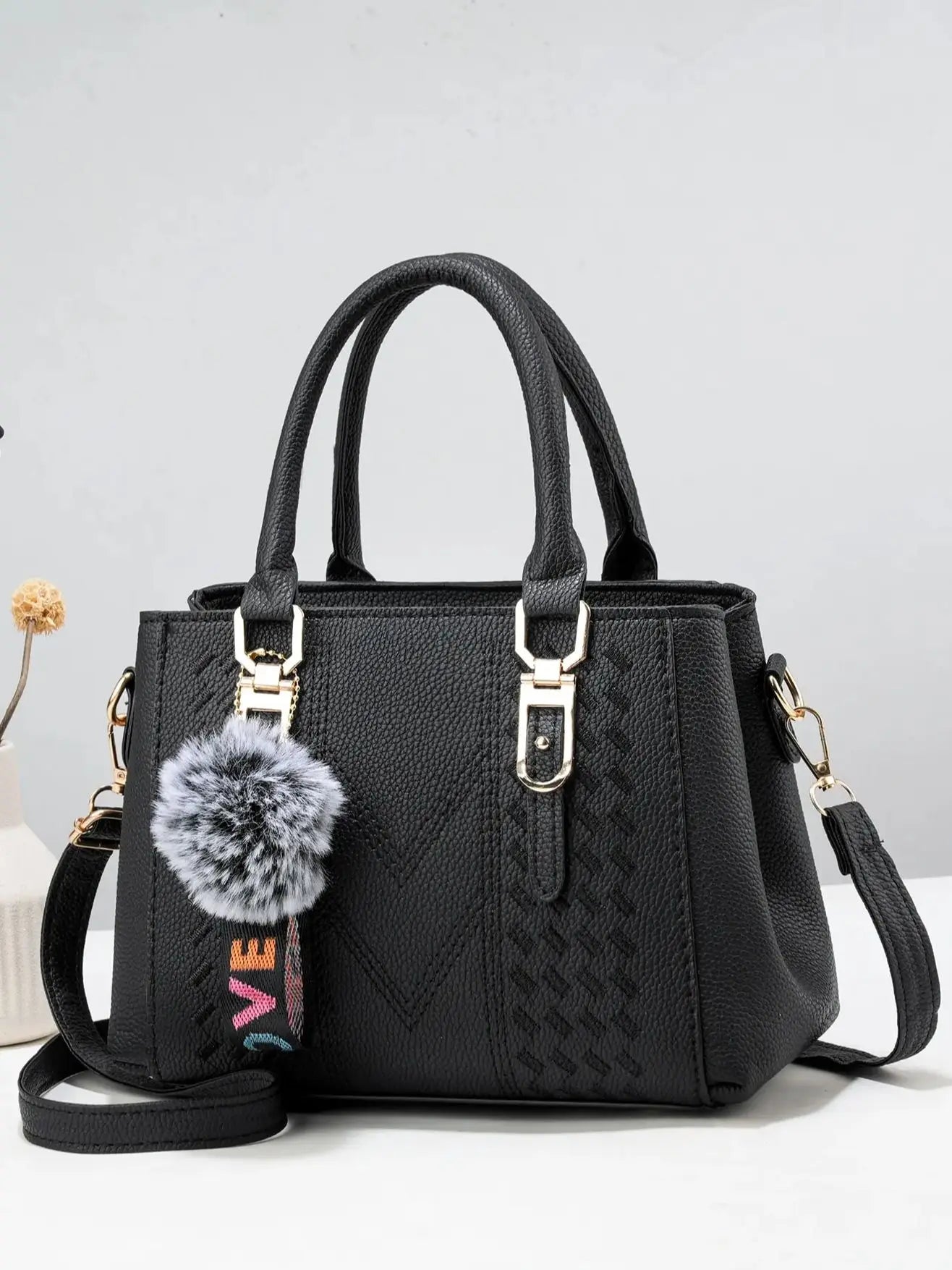 Modische große Kapazität bestickte Damen Umhängetasche