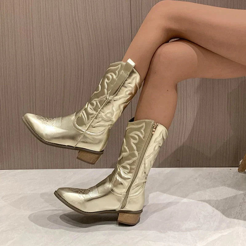 Gia - Elegante Stiefel im Metallic-Chic für einen trendigen Look