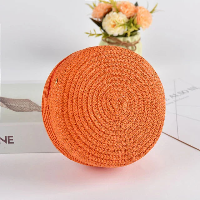 Stilvolle runde handgewebte Umhängetasche mit Reißverschluss von Angel