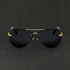 Alec - Stylische schwarze polarisierte Piloten-Sonnenbrille für Männer